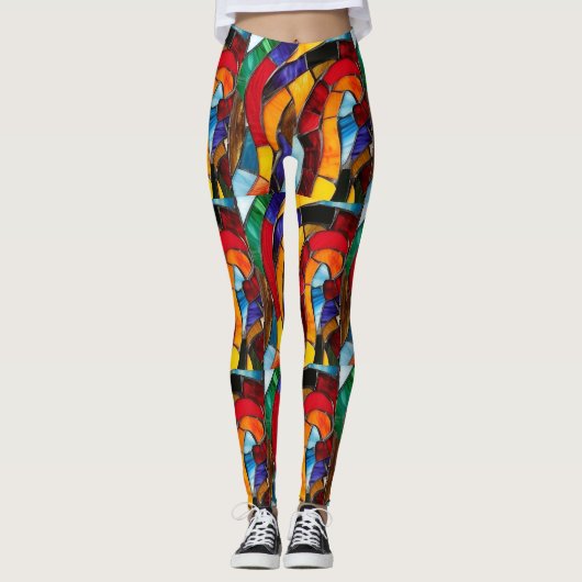 Glas in lood Mozaïek Pop Mode Leggings (Voorkant)