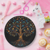 Glas in lood Mozaïekboom Papieren Bordje (Feest)