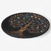 Glas in lood Mozaïekboom Papieren Bordje (Gekanteld)