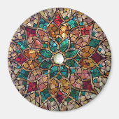 Glas in lood Mozaïekmagneet "Herfstster" Magneet (Voorkant)