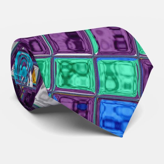 Glas in lood mozaïekpatroon #5 stropdas (Opgerold)