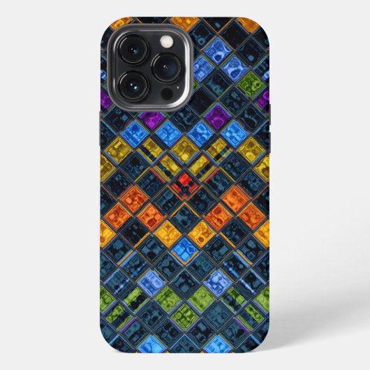 Glas-in-lood Mozaïekpatroon iPhone Hoesje (Achterkant)