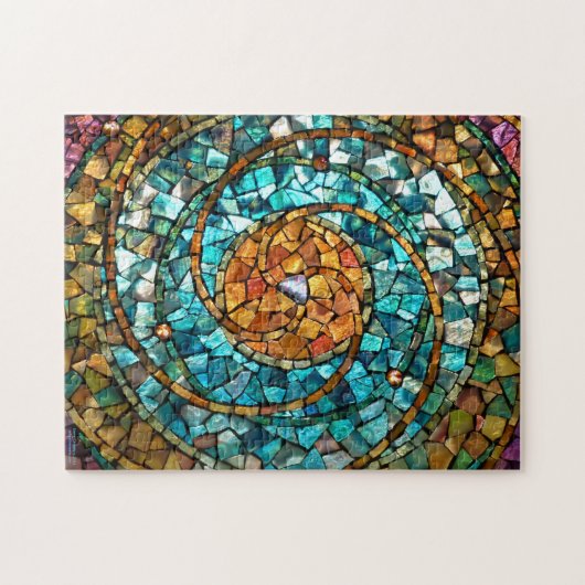 Glas in lood mozaïekpuzzel "in het begin" legpuzzel (Horizontaal)