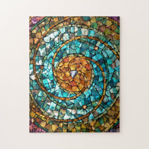 Glas in lood mozaïekpuzzel "in het begin" legpuzzel