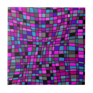 Glas in lood mozaïekTegels in Paarse Hues Tegeltje