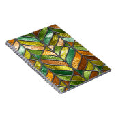 Glas in lood naadloze textuur met bladpatroon, notitieboek (Rechterzijde)