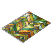 Glas in lood naadloze textuur met bladpatroon, notitieboek (Linkerzijde)