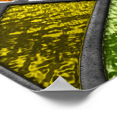 Glas in lood naadloze textuur met bladpatroon, poster (Hoek)