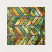 Glas in lood naadloze textuur met bladpatroon, wandkleed (Voorkant (horizontaal))