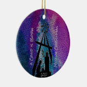 Glas in lood Nativiteit keramische versiering Keramisch Ornament (Rechts)