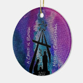 Glas in lood Nativiteit keramische versiering Keramisch Ornament (Links)