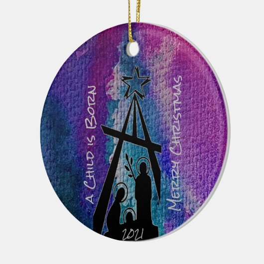 Glas in lood Nativiteit keramische versiering Keramisch Ornament (Links)