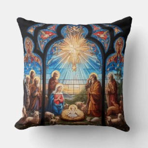 Glas in lood Nativiteit Kussen