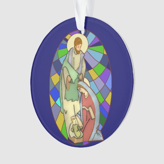 Glas in lood Nativiteit Ornament (voorkant)