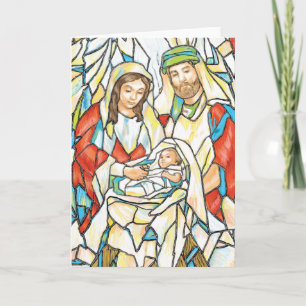Glas in lood Nativiteit schilderen Feestdagen Kaart