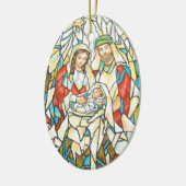 Glas in lood Nativiteit schilderen Keramisch Ornament (Links)