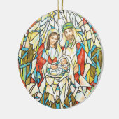 Glas in lood Nativiteit schilderen Keramisch Ornament (Links)