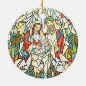 Glas in lood Nativiteit schilderen Keramisch Ornament (Achterkant)