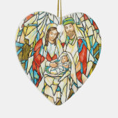 Glas in lood Nativiteit schilderen Keramisch Ornament (Rechts)