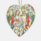 Glas in lood Nativiteit schilderen Keramisch Ornament (Links)