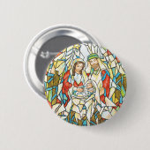 Glas in lood Nativiteit schilderen Ronde Button 5,7 Cm (Voorkant /achterkant)