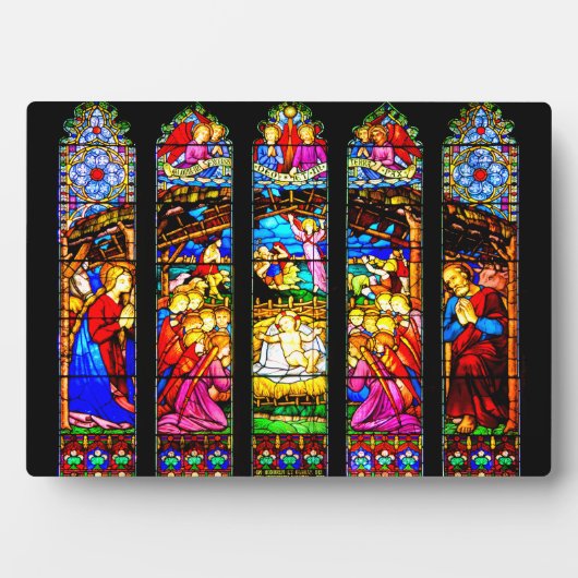 Glas in lood Nativiteitsscène Fotoplaat (voorkant)