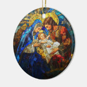 Glas in lood Nativiteitsscène Keramisch Ornament (Links)