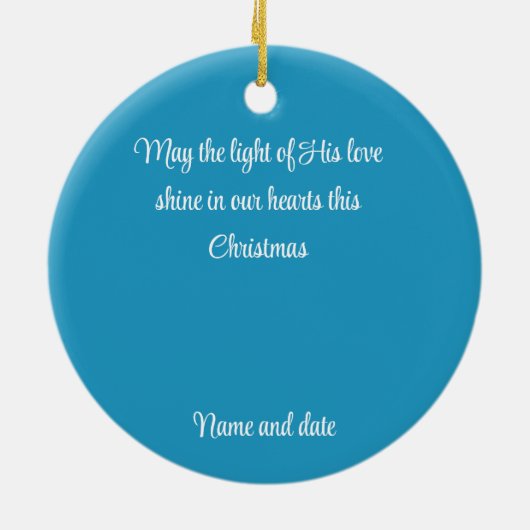 Glas in lood Nativiteitsscène Keramisch Ornament (Achterkant)