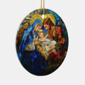 Glas in lood Nativiteitsscène Keramisch Ornament (Rechts)