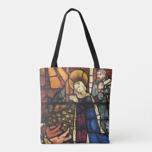  Glas in lood Nativiteitsscène; renaissance Tote Bag (Achterkant)