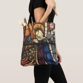 Glas in lood Nativiteitsscène; renaissance Tote Bag