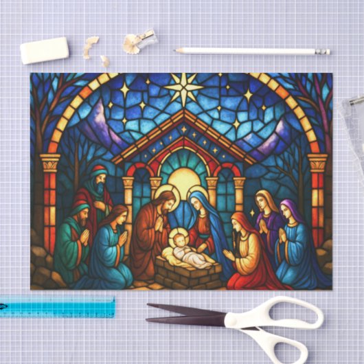 Glas in lood Nativiteitsscène Tissuepapier (Craft)