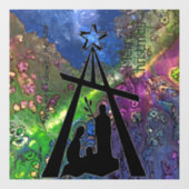 Glas in lood Nativiteitsscènevenster Raamsticker (Vel)