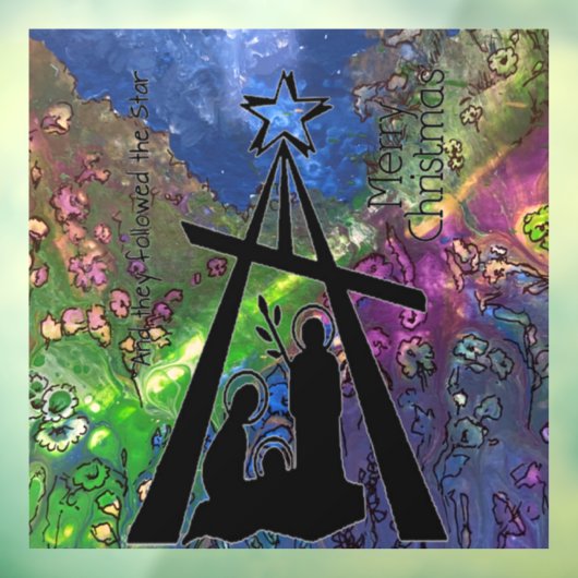 Glas in lood Nativiteitsscènevenster Raamsticker (Vel 3)