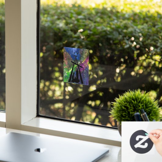 Glas in lood Nativiteitsscènevenster Raamsticker (Kantoor)