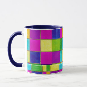 Glas in lood Neon Kleurrijke Koffie of Thee Mok