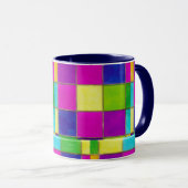 Glas in lood Neon Kleurrijke Koffie of Thee Mok (Voorkant rechts)