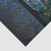 Glas in lood Night Digital Art Village Tissuepapier (Detail)