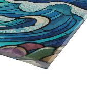 Glas in lood oceaan bij zonsondergang kunst snijplank (Hoek)