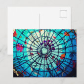 Glas in lood oceaan tropische vis blauw briefkaart (Voorkant / Achterkant)