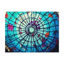 Glas in lood oceaan tropische vis blauw