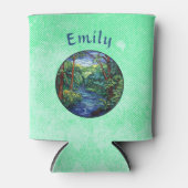 Glas in lood Oerwoud River Ronde Custom Blikjeskoeler (Voorkant)