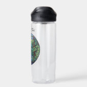 Glas in lood Oerwoud River Ronde Custom Waterfles (Achterkant)