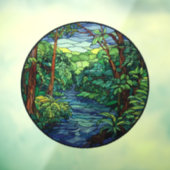 Glas in lood Oerwoud River Round Raamsticker (Vel 3)