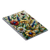 Glas in lood Ontwerp Wildflowers en Butterflies Notitieboek (Rechterzijde)
