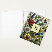 Glas in lood Ontwerp Wildflowers en Butterflies Planner (Display)