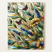 Glas in lood Ontwerp Wildflowers en Butterflies Planner (Achterkant)