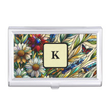 Glas in lood Ontwerp Wildflowers en Butterflies