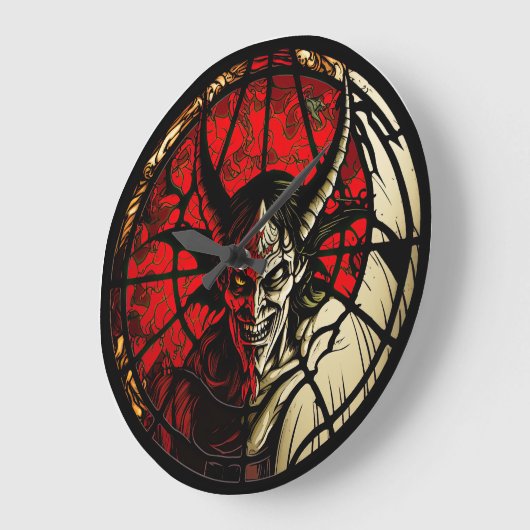 Glas in lood ontwerpklok grote klok (Hoek)