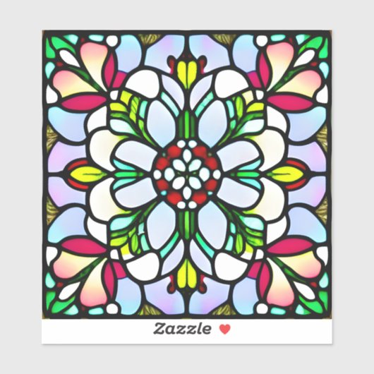 Glas in lood op maat gesneden vinylSticker Sticker (Vel)